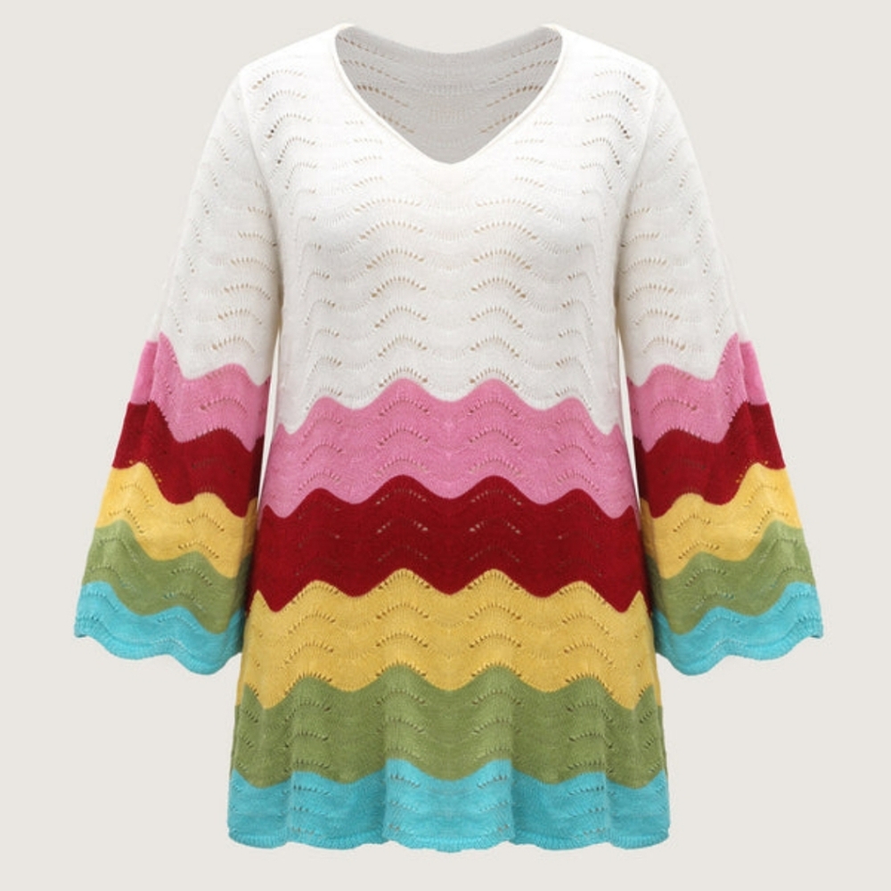 NWT Multicolor Striped Women's Swim Cover-Up 6X/30 - Picture 6 of 9